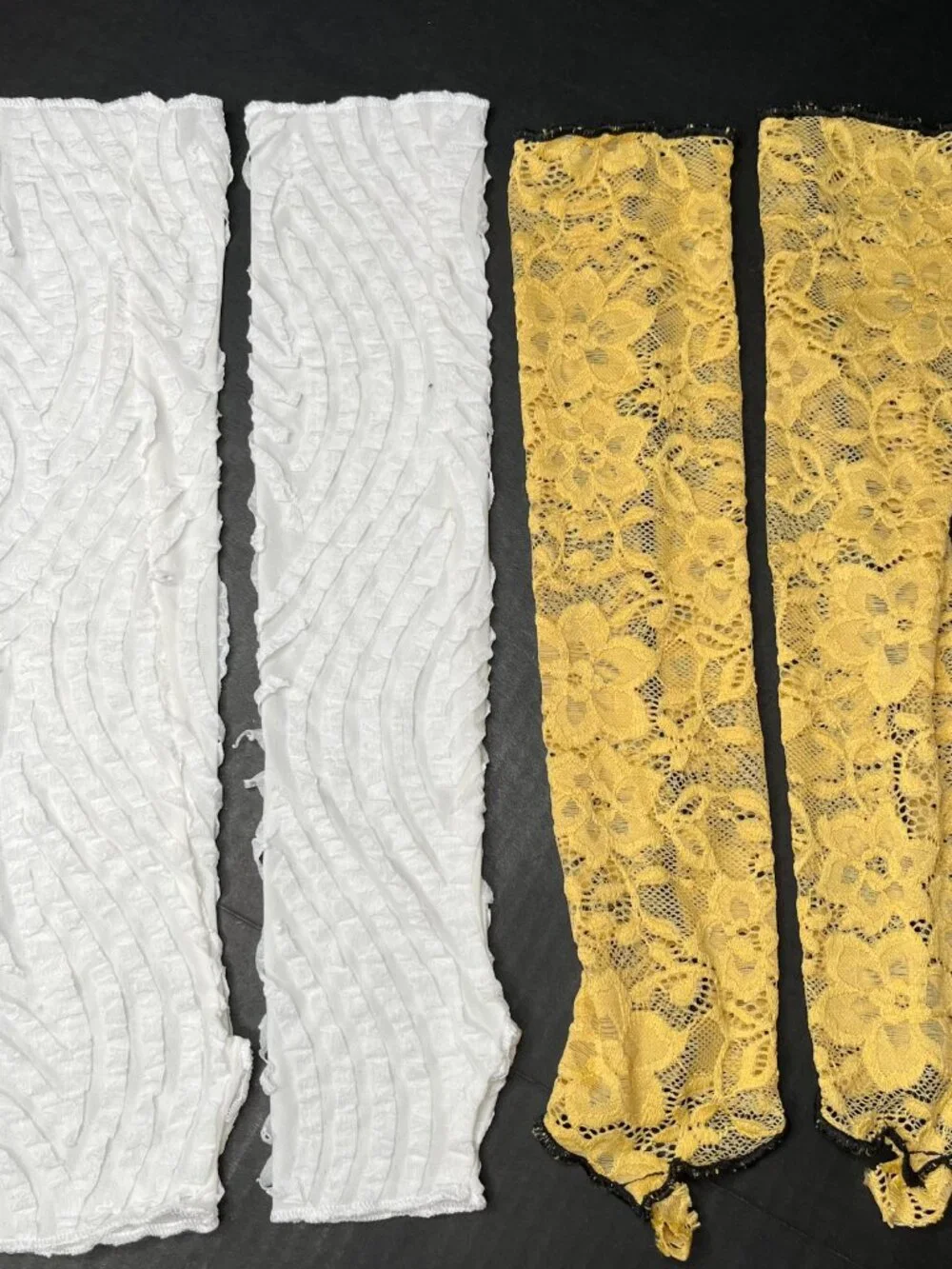 BUNDLE DEAL 2 Long Lace Armwarmers Yellow Arm Warmers Prom Formal Gloves Evening